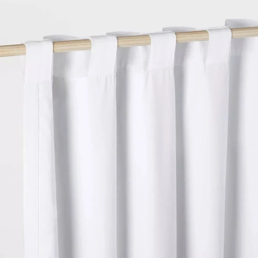 Pillowfort Solid White Twill Single Blackout & Lined Curtain Panel 42